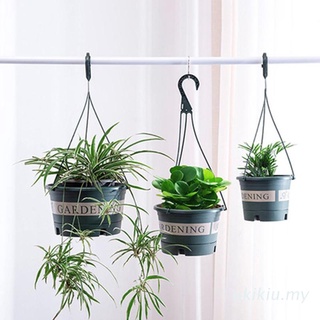 round bed○∋◆UKI Plastic Round Flower Pot Hanging Planter Basket Home Garden Fence Balcony Plant Flo
