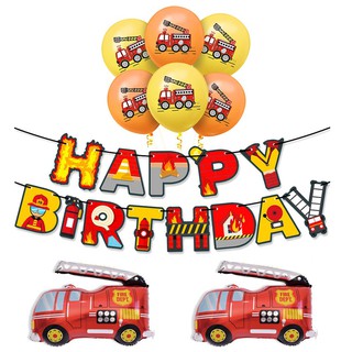 Safety & Security❍♨Fire Truck Theme Decorations Firefighter Birthday Tableware Set Party Holiday Par
