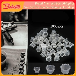 Bakelili 1000Pcs Tattoo Ink Cup Plastic Pigment Makeup Supplies