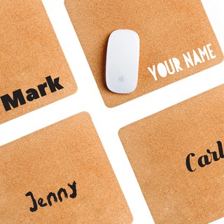 Personalized Name Cork Handprinted Mousepad
