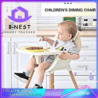 B-NEST Foldable High Chair Booster Seats For Baby Dining Feeding, Adjustable Height & Removable Legs