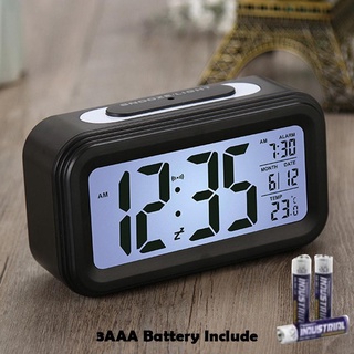 Digital Table Clocks LED Alarm Clock for Student With Week Snooze Thermometer Electronic Calendar LC