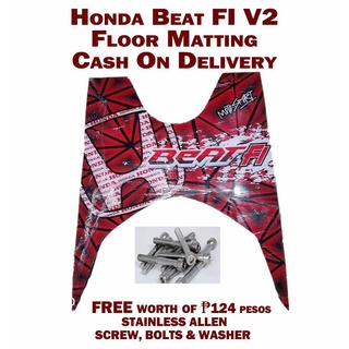 NMAXMOTORCYCLE ACCESSORIES❂﹍◐Honda Beat Fi Fiber Matting Hallow Design with Stainless Screw