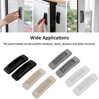 2pcs/set Glass Window Sliding Door Handles Seamless Self- Adhesive Auxiliary Handle Cupboard Knob Hardware