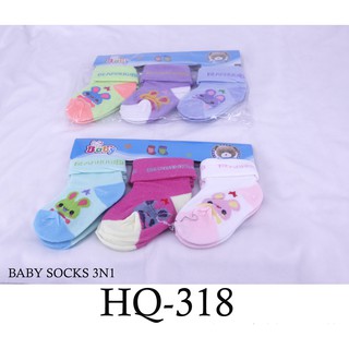 12’prs/pck Baby-Infant 3in1 Socks BABY GIRL For 0-12mos