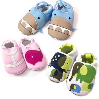 Baby Corp Softsole Antislip Shoes Pink Blue Shark Whale