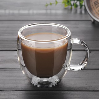 Double-layer High Borosilicate Glass Heat-resistant Handle Coffee Cup Transparent Creative Water Cup