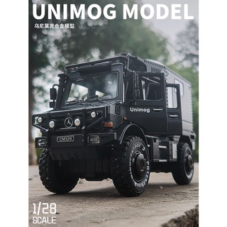 Diecast car 1:28 Mercedes Benz Unimog U5000 Motorhome Armored Models Car Alloy Diecast Toy Vehicle
