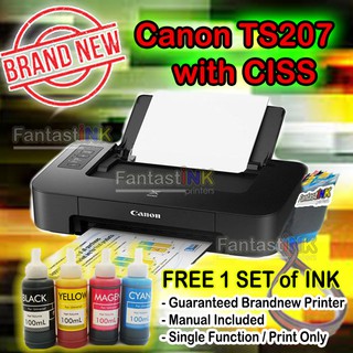 Canon TS207 Brand New with CISS and FREE 1 set of INK