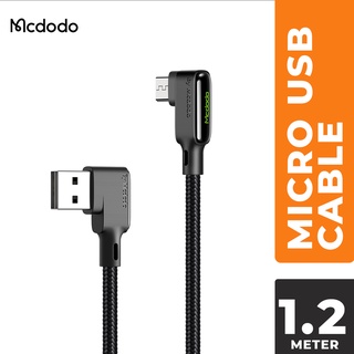 Mcdodo CA-7530 Android Micro USB Black Glue Series 90 Degree Straight Data Cable 1.2m