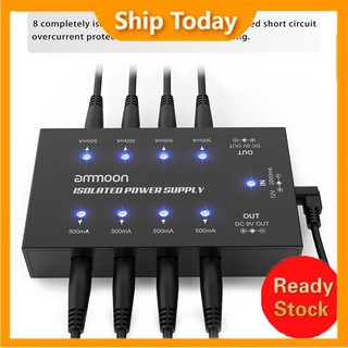 Muslady Compact Size Guitar Effect Power Supply 8 Isolated DC Outputs for 9V/18V (1)
