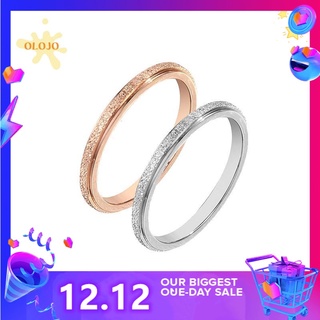 18K Gold Couple Ring Fashion Matte Rust Proof Rings Woman Man Jewelry Accessories OLO