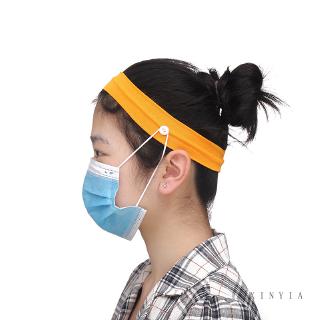 Stretch Outdoor Sports Headband Button Headband Face Mask Holder Headband Gym Yoga Headwrap Exercise Headwear Hair Accessories