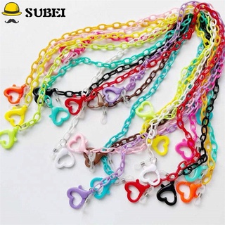 SUBEI Fashion Glasses Holder Strap Anti-lost Eyewear Accessories Glasses Chain Necklace Candy Color Ultra Light Children protection Lanyard/Multicolor