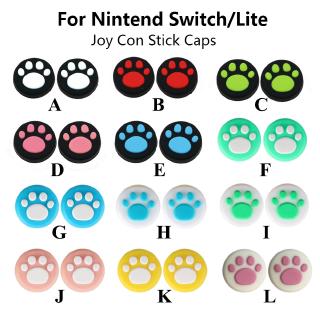 2PCS Cat Paw Claw Silicone Analog Thumb Grips Cover for Nintend Switch/Lite NS Joy Con Stick Caps Skin for Joy-Con Joystick