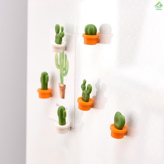 ❀ 6Pcs Refrigerator Magnets Cactus Shaped Cute Fridge Magnets Refrigerator Stickers for Whiteboard Cabinets Notes Calendar