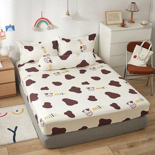 【READY STOCK】Fitted bedsheet Super single/Queen/King For 3 Sizes bedding sheet Skin-friendly let in air comfortable pillowcases2ps Xiaoxuan home (1)
