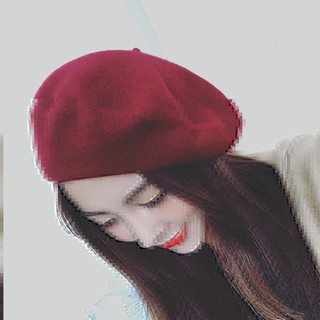 Korean autumn and winter fashion multicolor wool beret (3)