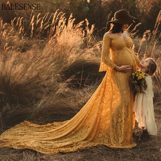 Lace Maternity Dresses For Photo Shoot Pregnancy Dresses Long Sleeve Maxi Gown Maternity Photography