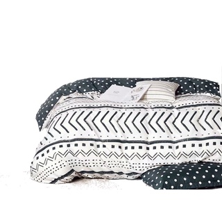 Angbon Duvet Cover Black & White Quilt Cover With Zipper 1 Piece (6)