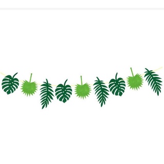 Hawaiian Boho Style Leaves Banner Artificial leaf Tropical Party Decoration Lahuala banner for Wedding Birthday Party