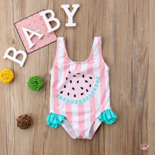 ❤J0P-Newborn Kids Baby Girl Watermelon Striped Swimsuit Swimwear Swimming Bikini Beachwear