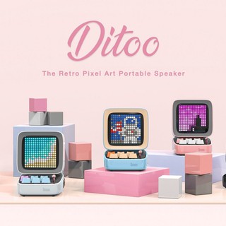 【NEW MODEL】Divoom DITOO Plus Pixel Art Portable Smart Bluetooth Speaker - App Controlled, Portable S