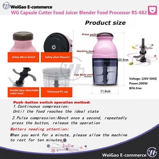 Kitchen Appliances◐❅Magic Food Processor Capsule Cutter Food Juicer Blender Food Processor (7)