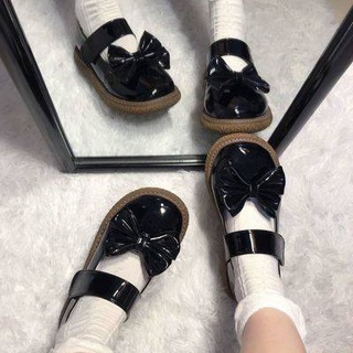 leather shoes LOLITA small leather shoes female cute round head soft sister big skates JK college wind wild Japanese bow single shoes