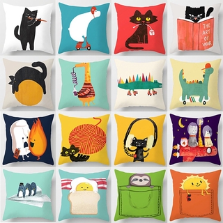 45cm * 45cm Throw Pillow Cases Cartoon Character Printing Square Pillowcase Sofa Cushion Cover Throw Pillow Covers