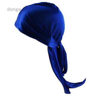 donga 10 Colors Long Tail Silky Durags Bandana Head Wrap Soft Pirate Cap