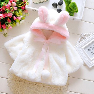 Baby Infant Girls Fur Winter Warm Coat Cloak Jacket
