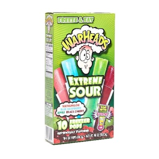 Warheads Extreme Sour 10 Freezer Pops Watermelon / Blue Raspberry / Apple Cherry / 10 oz