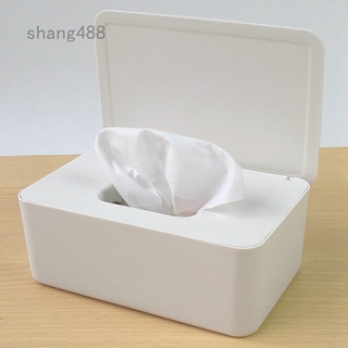 Shang488 Home Office Wet Wipes Dispenser Holder Tissue Storage Box Case with Lid White UK