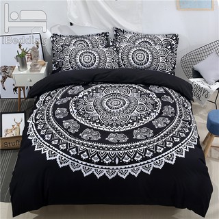 Black Bohemia Mandala Printed Duvet Cover Set for Bed 3D Bedding Sets Twin Full Queen King Size Bed