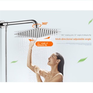 6-8-10-12 Inch Ceiling Mounted Rainfall Shower Head Stainless Steel Square Round Pressurized Big