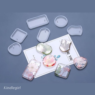 KING 6 Pcs Keychain Epoxy Resin Mold Hanging Pendant Silicone Mould DIY Crafts Mold