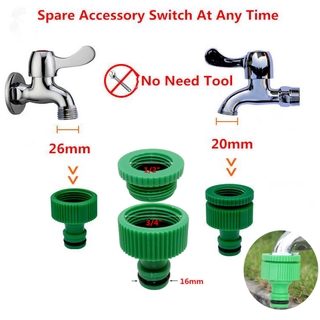 [READY STOCK]Green New ABS Plastic 1/2'' 3/4'' Nipple Tap Connector Female Thread Faucet Joint Adapter Garden Irrigation Fitting