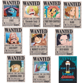 COD【Ready Stock】10PCS/LOT ONE PIECE Wanted Posters Sticker Anime Luffy Bedroom Decor Wallpaper