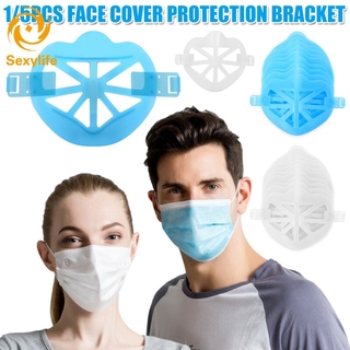 SL 1/5pcs 3D Reusable Face Cover Bracket Mouth Inner Stand Holder Separate Breathing Space Unisex