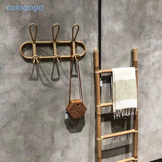 COLO Decorative Rustic Rattan Wall Hooks 3 Hooks/5 Hooks Hanging Coat Rack Storage Rattan Wall Hanger Clothes Holder Clothing