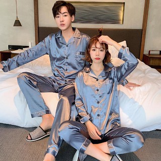 『YOYO』Fashion Imitation Silk Women Pajamas Set Soft Sleepwear Homie Nightwear (1)
