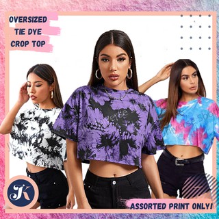 Oversized Tie Dye Crop Top (Small to XL Fit)