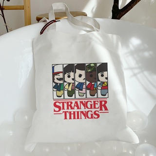 Stranger Things Print Shoulder Canvas Bags Harajuku shopping bag Fashion Cute Handbag Large Capacity