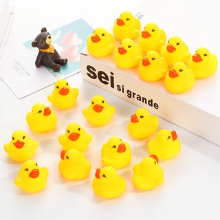 △100pcs/lot Squeaky Rubber Duck Duckie Bath Toys Baby Shower Water Toys for baby Children Birthday F