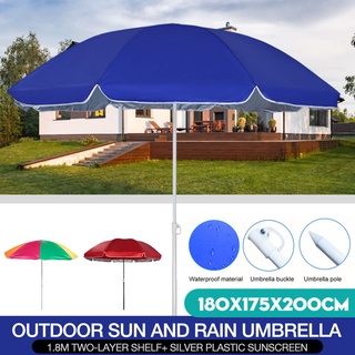 ◐卍【HOT】 180cm Garden Patio Parasol Umbrella Sun Shade Beach Patio Umbrella Base Outdoor KINGSTORE