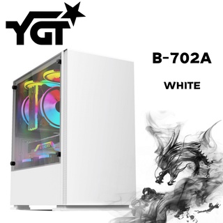 YGT B-702A White Tempered Glass Gaming PC/ Desktop Case M-ATX / MINI-ITX