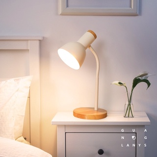 Nordic Study Lamp Wooden Modern Minimalist Design Style for Bedroom, Bedside Table at Nea