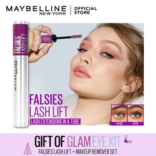 Gift of Glam Eye Makeup Set: Maybelline Falsies Lash Lift Mascara and Makeup Remover Set [Waterproof (2)