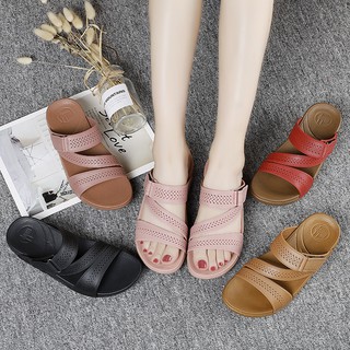 Korean High-heeled flip-flops female summer wedge sandals beach vacation non-slip slippers